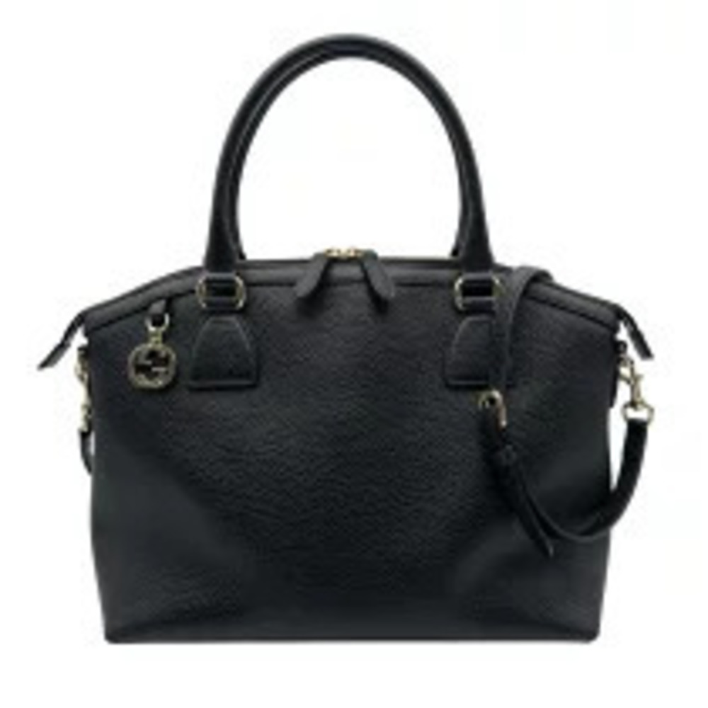Gucci Interlocking G Handbag Black Leather